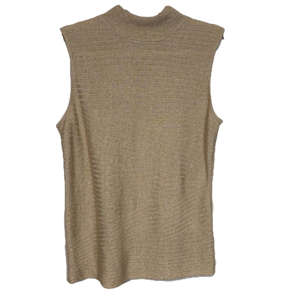 Dana Buchman L Sweater Vest Mock Neck Classic Minimal‎ Modern Womens Sleeveless